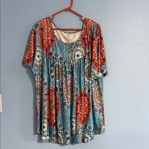 Floral Print Women's Top - Multicolor